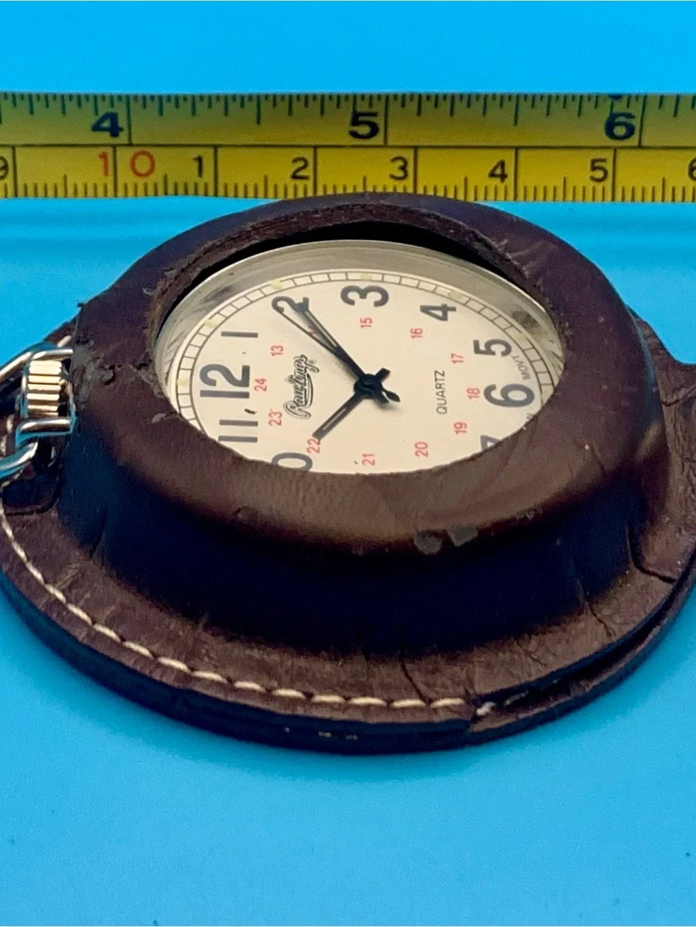 RAWLINGS Vintage Military Field Belt Loop Pocket Watch Holder Works New Battery